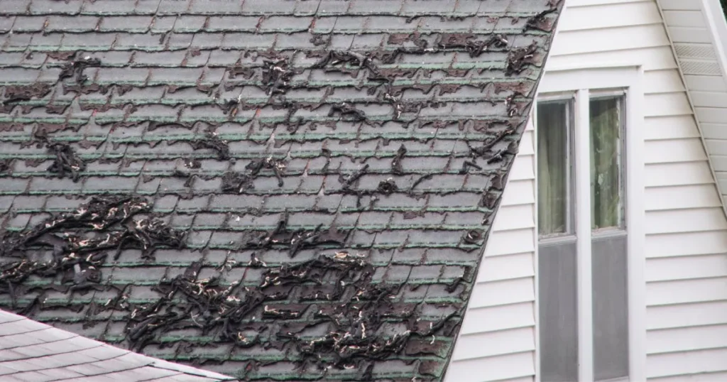 Broken roof in need of a repair